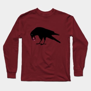 Black Crow with a Shiny Red Marble Long Sleeve T-Shirt